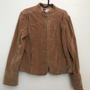 Light Brown Fake Button Suede Jacket